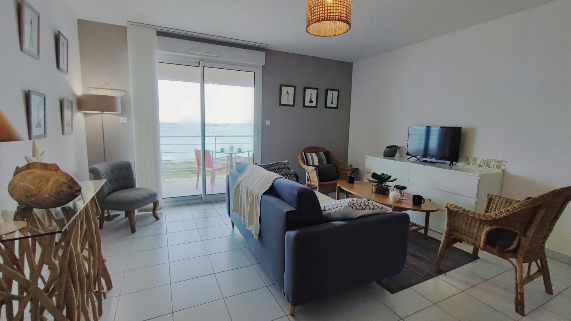 Penmarcʼh Reve Bleu - Vue Mer Exceptionnelle - Wifi - Draps Et Serviettes Inclus - Balcon Avec Mobilier De Jardin 아파트 외부 사진